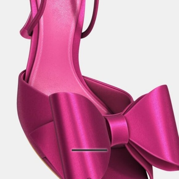 SATIN EFFECT BOW HIGH HEEL SANDALS - Picture 6 of 7